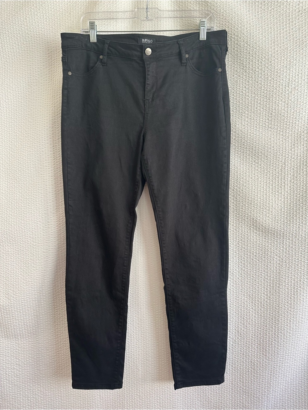 BUFFALO DAVID BITTON Vale Black Mid Rise Stretch Skinny Jeans Size 12 Women’s